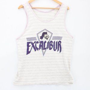 Vintage Sports Wear Tank Top Shirt Mens Gray 1990 Sleeveless Excalibur Logo M